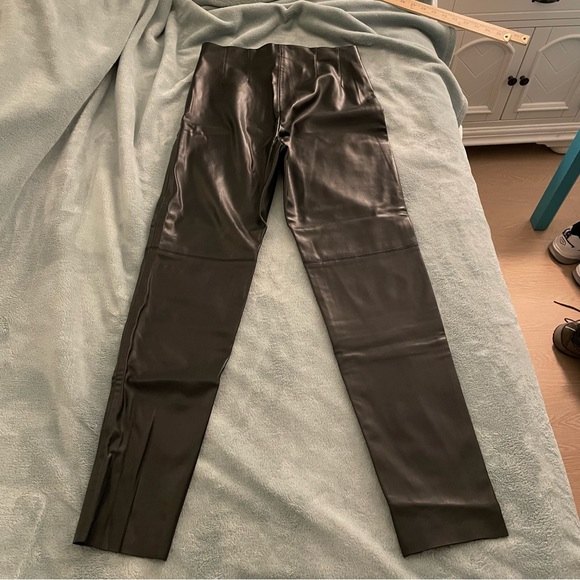 Zara Pants Vegan Leather Black High Waisted Side Zip Like New Size Medium - Picture 10 of 12